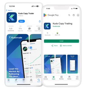 Kudo Copy Traders app screens
